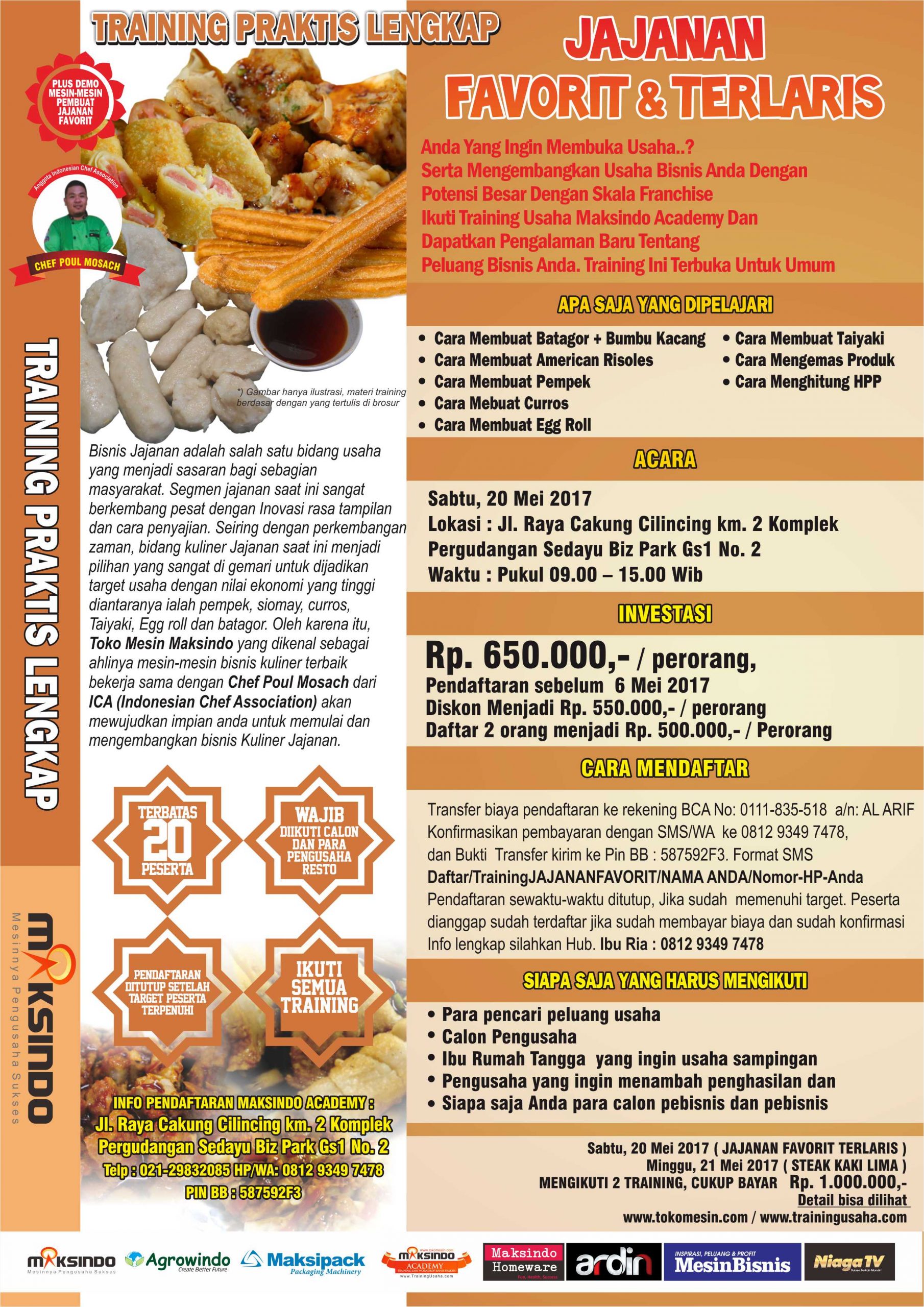 Training Usaha Jajanan Favorit dan Terlaris, 20 Mei 2017