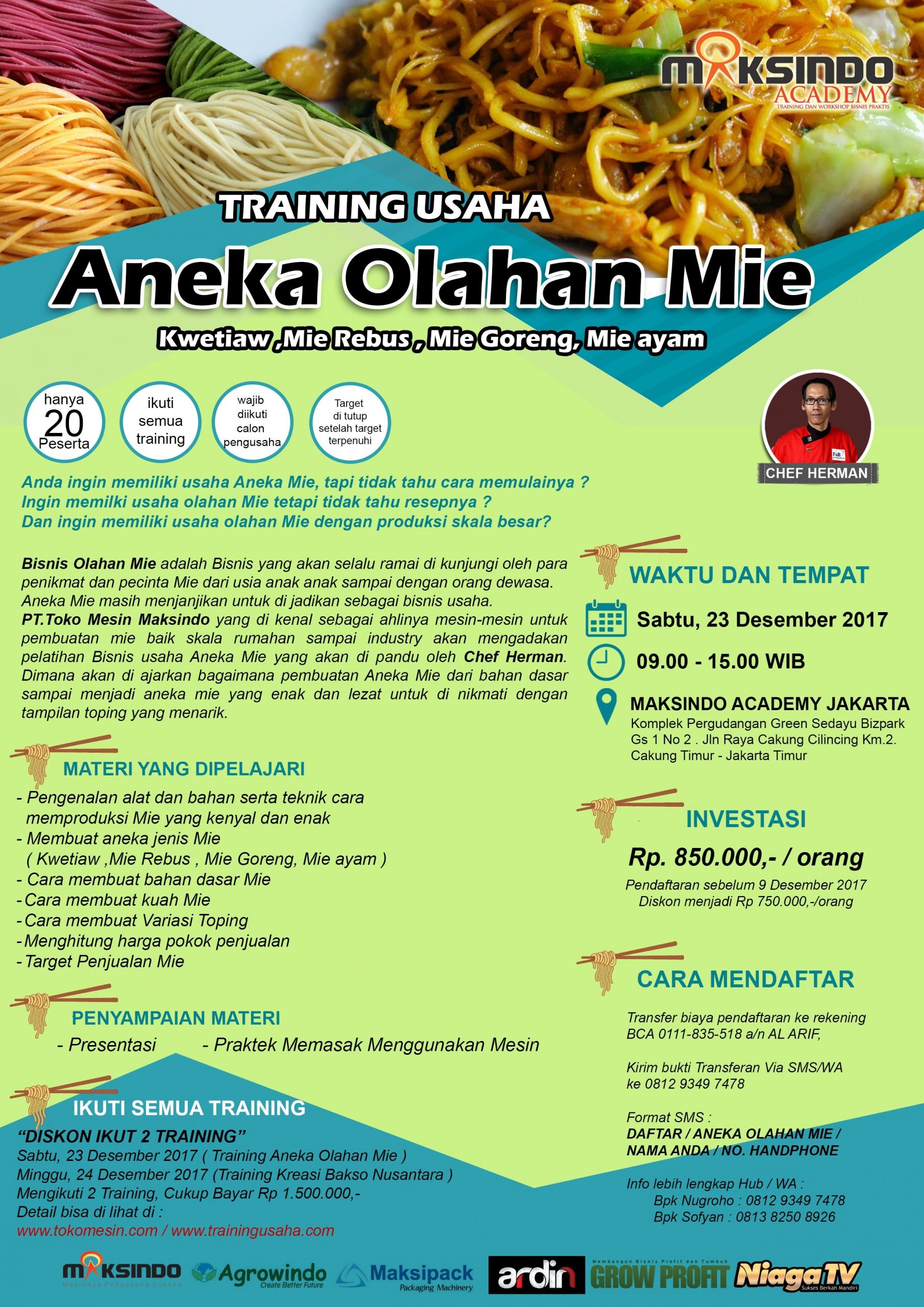 Training Usaha Aneka Olahan Mie, 23 Desember 2017