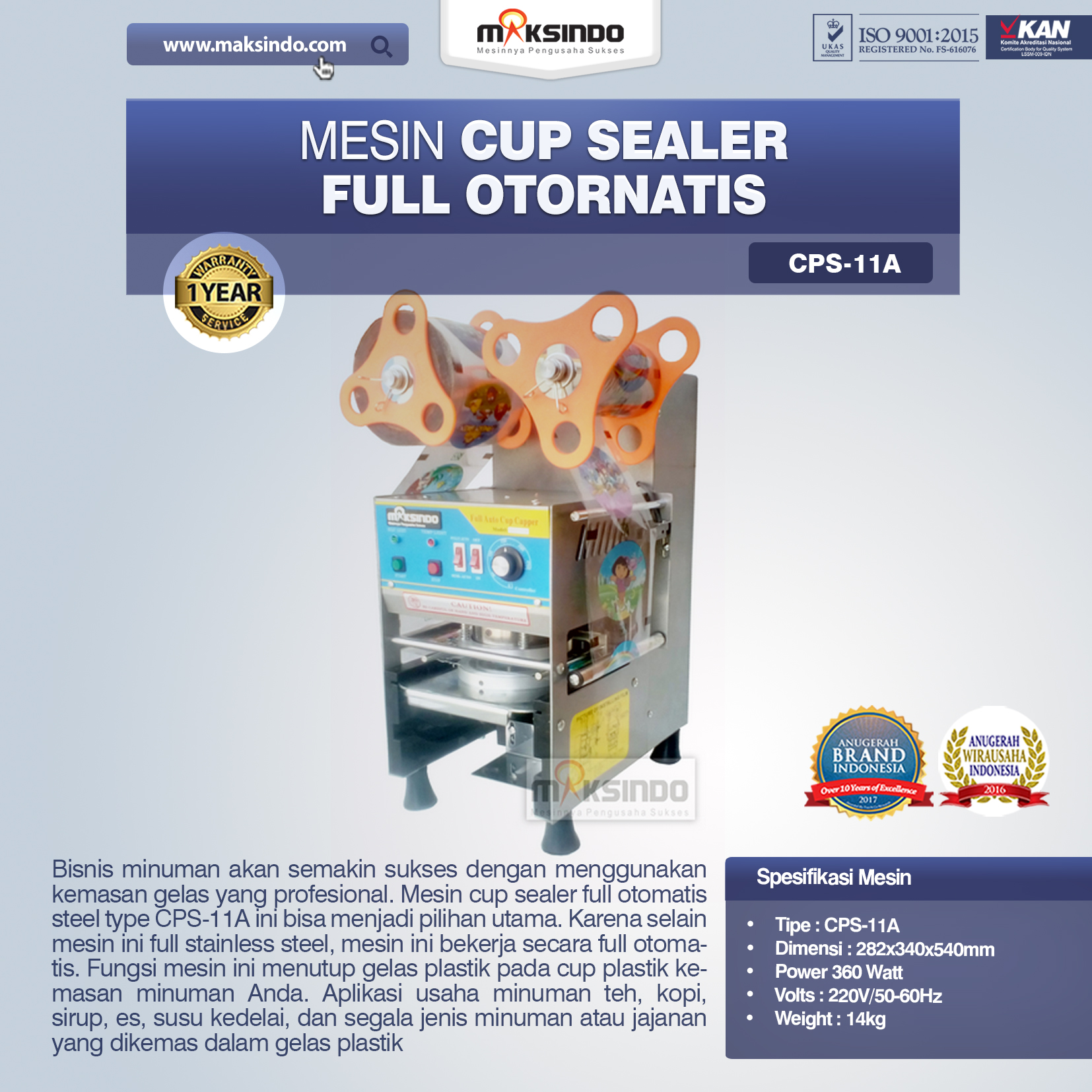 Jual Mesin Cup Sealer Full Otomatis (CPS-11A) di Blitar