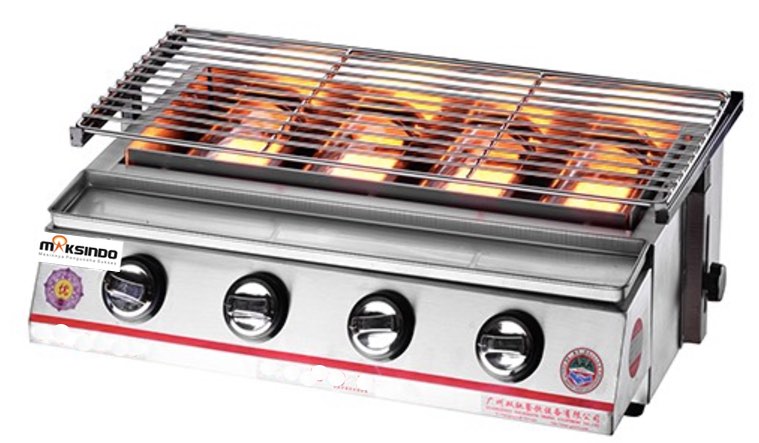 Jual Pemanggang BBQ Stainless (gas) 4 Tungku di Blitar