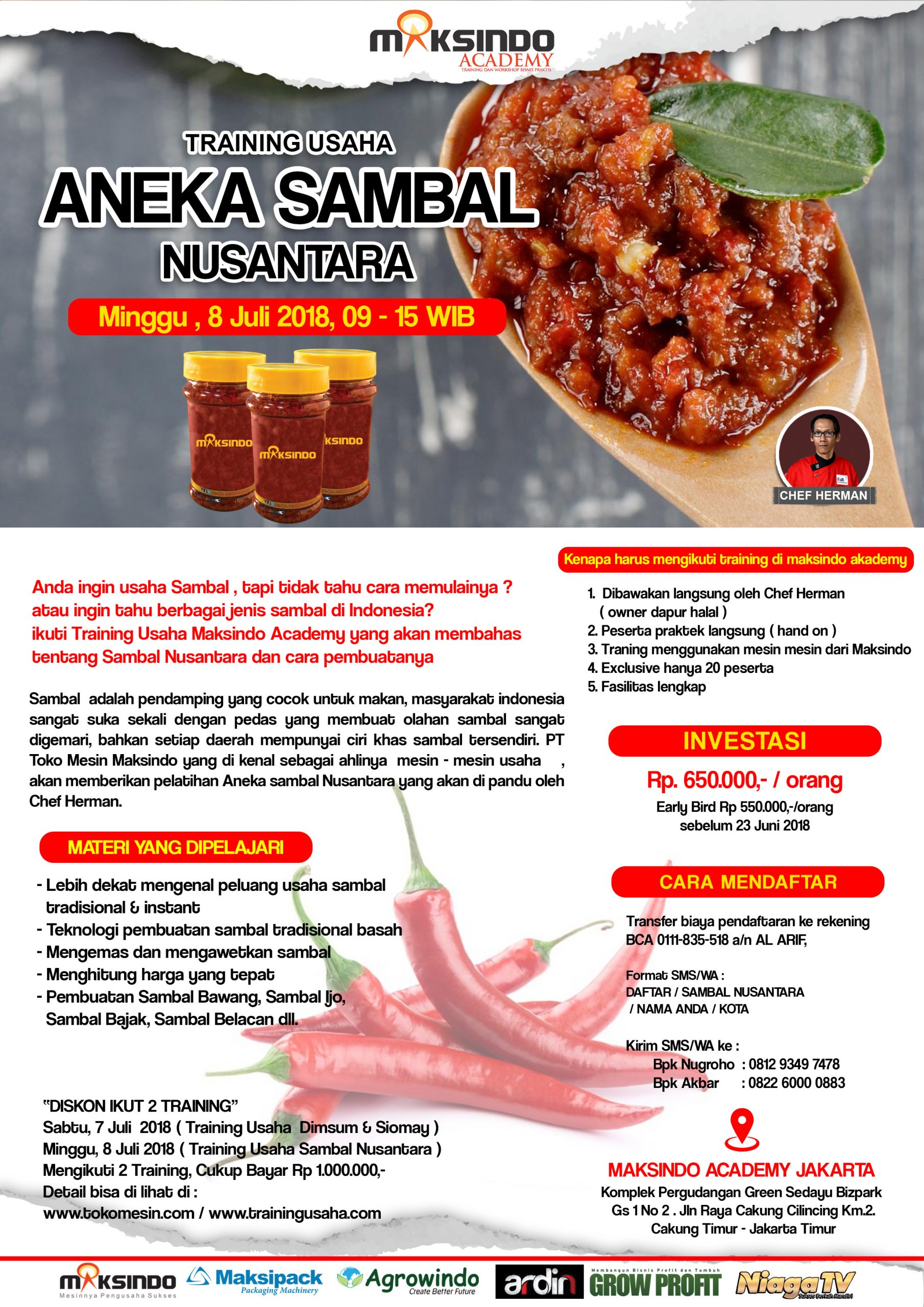 Training Usaha Aneka Sambal Nusantara, 8 Juli 2018