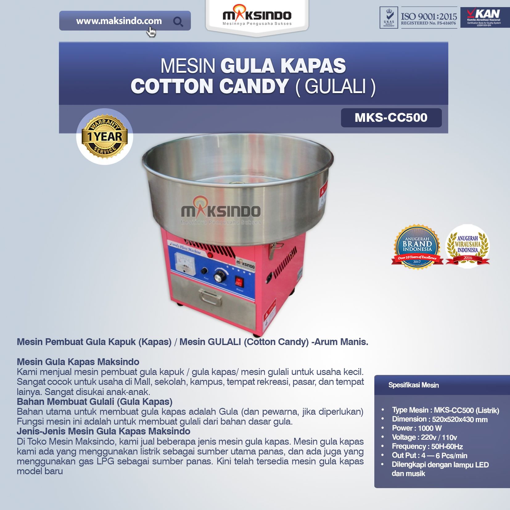 Jual Mesin Gula Kapas Cotton Candy (Gulali) di Blitar