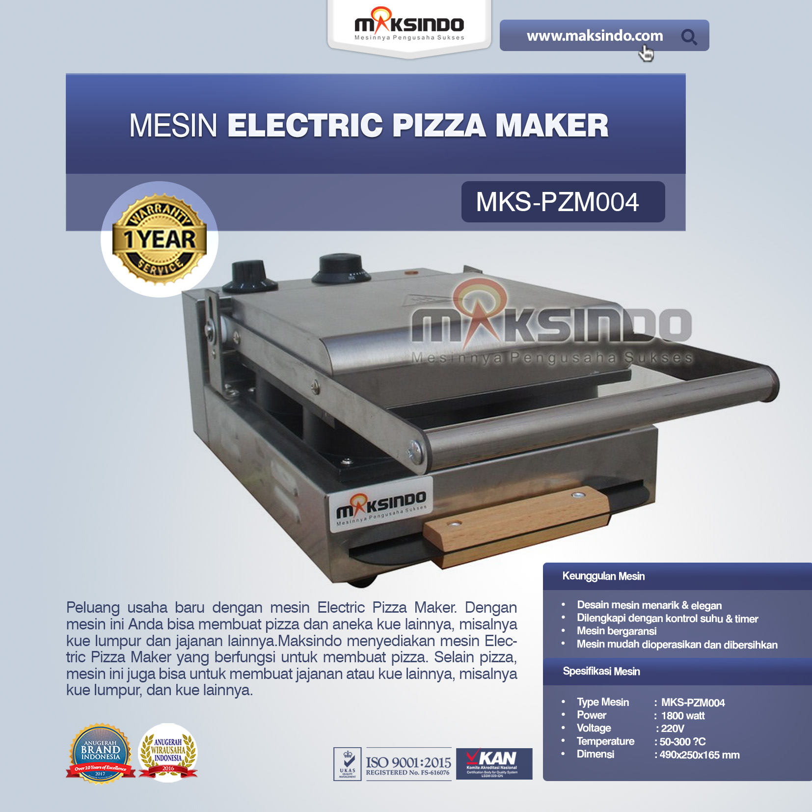 Jual Electric Pizza Maker MKS-PZM004 di Blitar