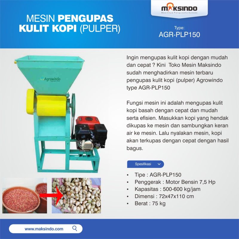 Jual Mesin Pengupas Kulit Kopi (pulper) – AGR-PLP150 di Blitar