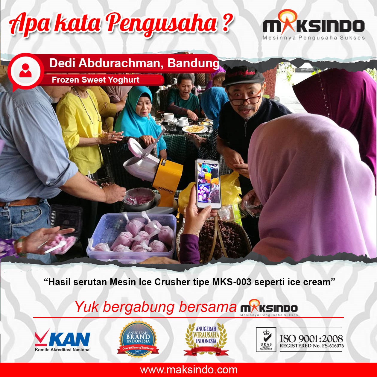 Frozen Sweet Yoghurt : Membuat Usaha Saya Makin Lancar Dengan Mesin Ice Crusher Maksindo