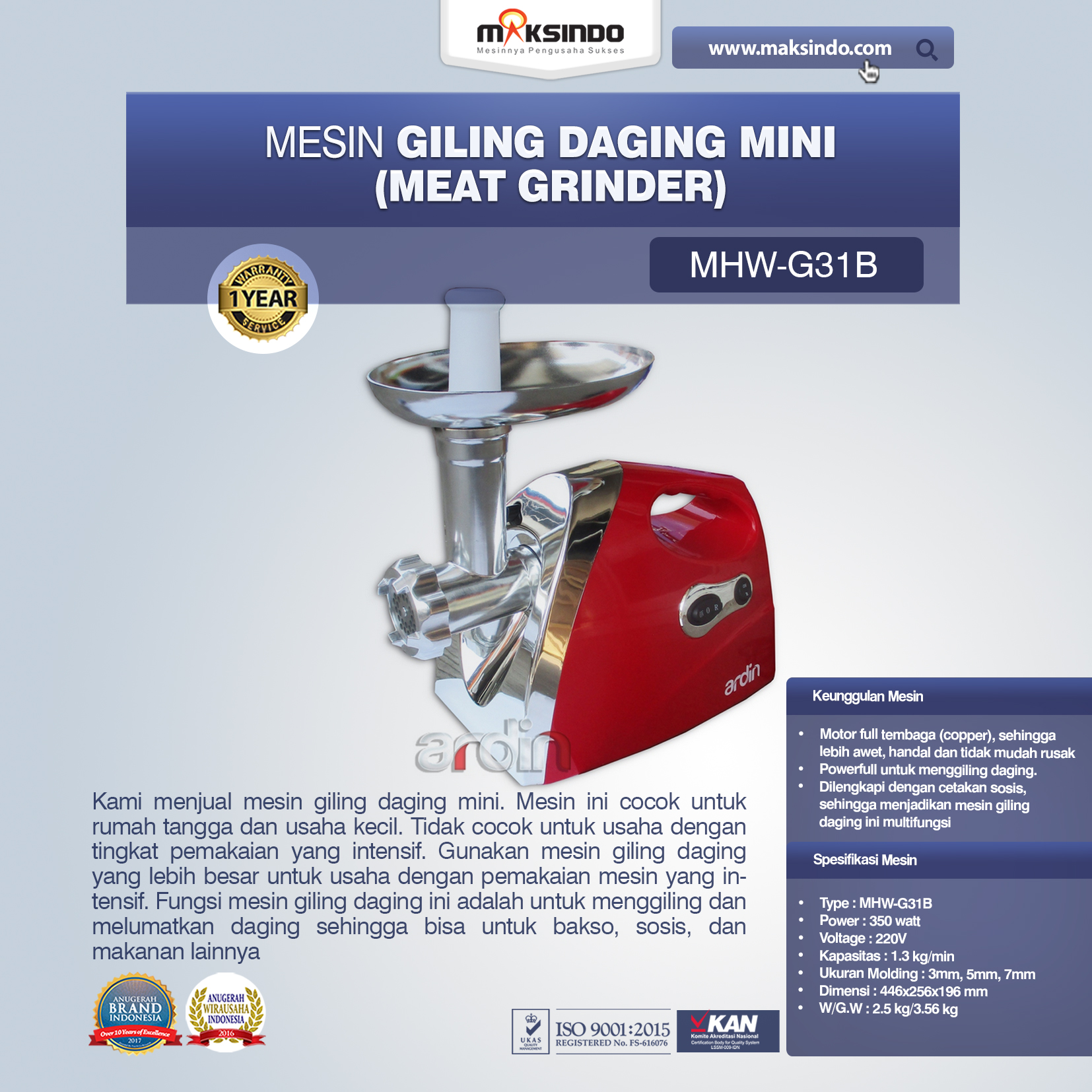 Jual Mesin Giling Daging Mini (Rumah Tangga) – Ardin di Blitar