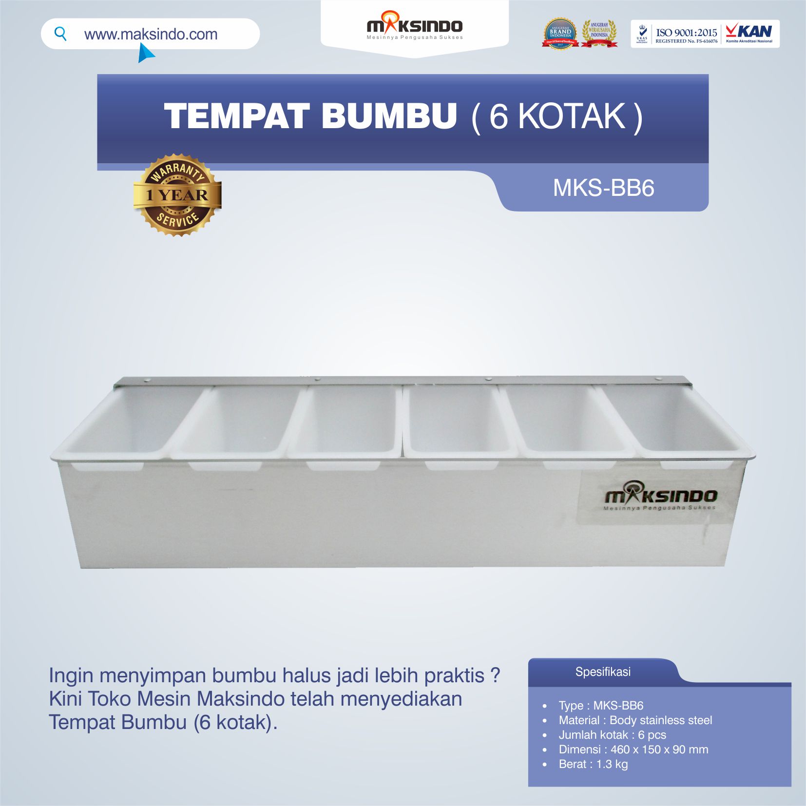 Jual Tempat Bumbu (6 kotak) di Blitar