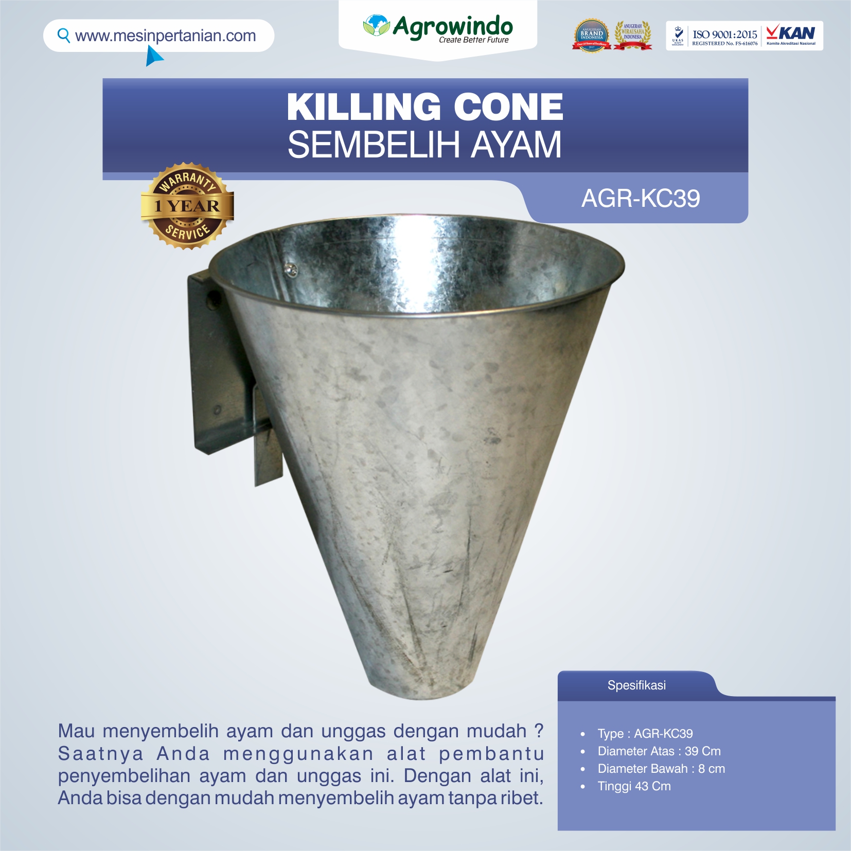 Jual Killing Cone Alat Sembelih Ayam di Blitar